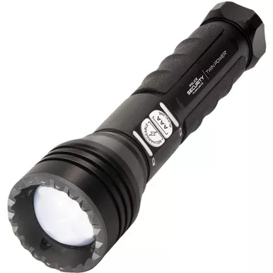 Police Security Flashlights 97741 Long Throw Twin Power Flashlight, 1/4 mile beam, 450 Lumens, Black