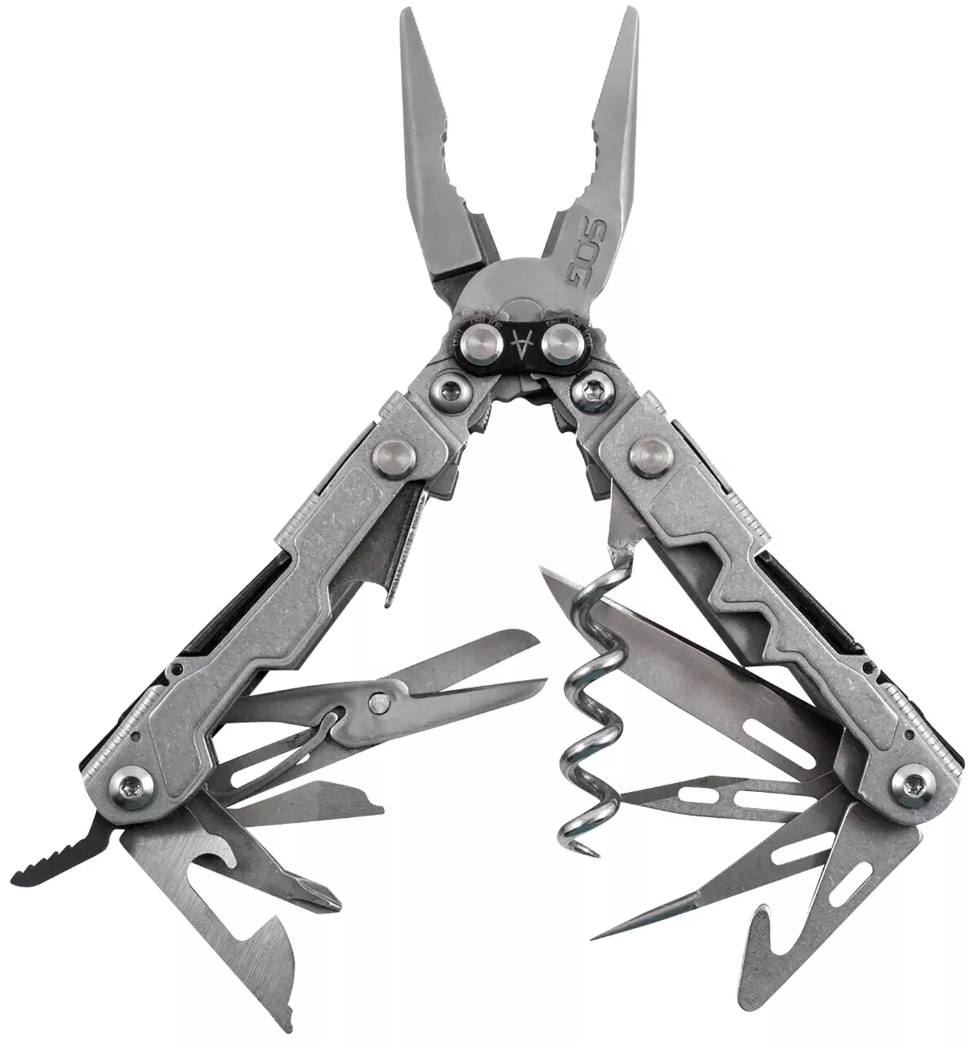 PowerLitreStonewashed 5Cr15MoV Stainless Steel 5.10" Long Features 19 Tools