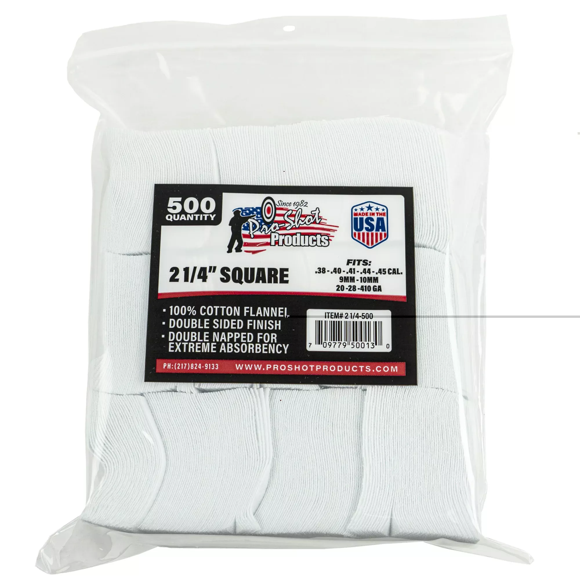 Pro-shot Patch .38-.45cal 2 1/4″ 500