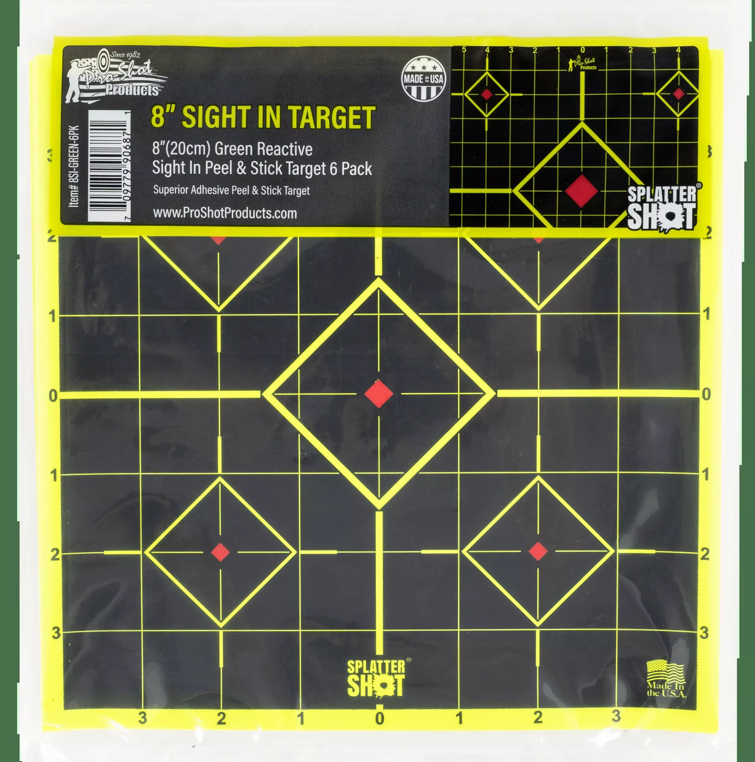 Pro-shot Splattershot, Proshot 8si-green-6pk 8" Splatter SightinGrn