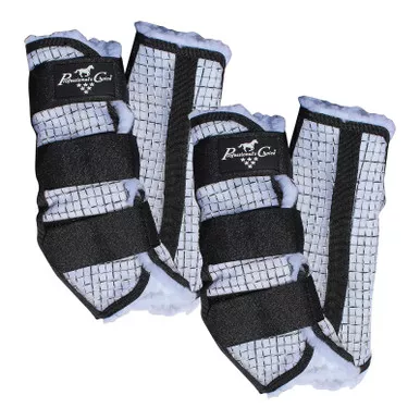 PROFESSIONAL'S CHOICE Fleece Lined 4-Pack Fly Boots (PCFBVP-GRY/BLA)