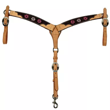 PROFESSIONAL'S CHOICE Pink Flower Pony Breast Collar (3P6040-PONY)