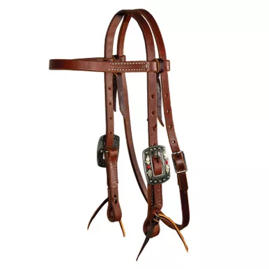 PROFESSIONAL'S CHOICE Ranch 5/8in Cob Browband Headstall with Feather Buckles (RH5B-COB-F)
