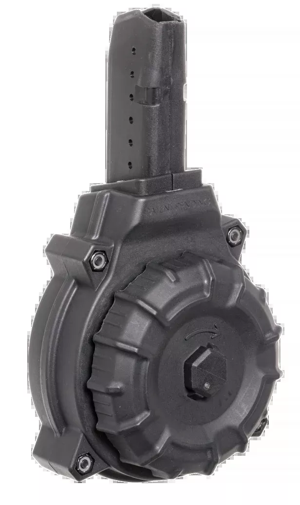 Promag Polymer Drum Magazine Ar-15 Glock 9mm Black 50 Rd.