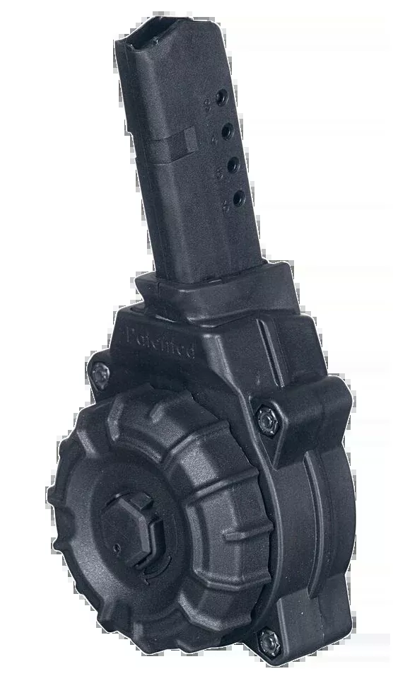 Promag Polymer Drum Magazine Glock 43 9mm Black 30 Rd.