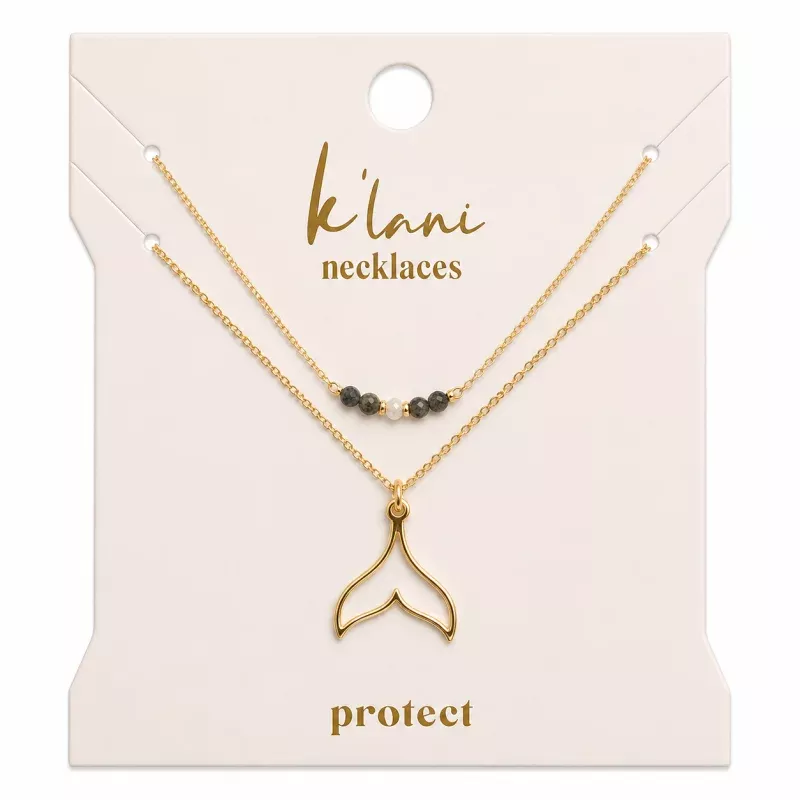Protect Gold Whale Tail Necklace Set