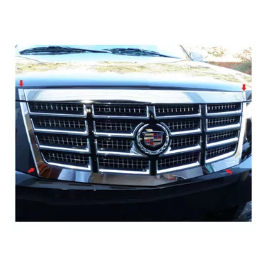 QAA Fits Cadillac Escalade 2007-2014 4 piece Stainless Steel Front Grille Accent Trim (SG47255)