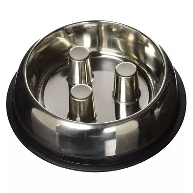 QT DOG Brake-Fast Slow Feed Medium 64oz Stainless Steel Bowl (BFB3547)