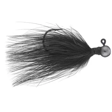 Queen Tackle L.S. Tungsten Ping Hair Jig 2pk Black 1/8 Oz