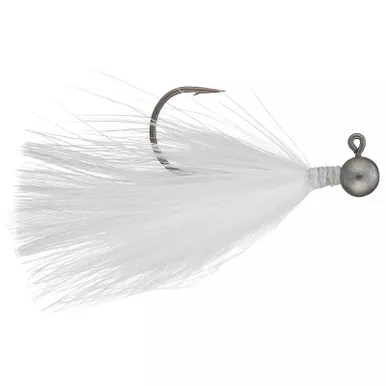 Queen Tackle L.S. Tungsten Ping Hair Jig 2pk White 1/16 Oz