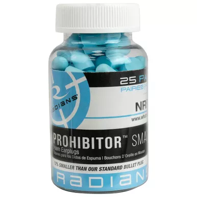 Radians FP74B25 Prohibitor Small Foam Earplugs in Jar, Blue, 25 Pair