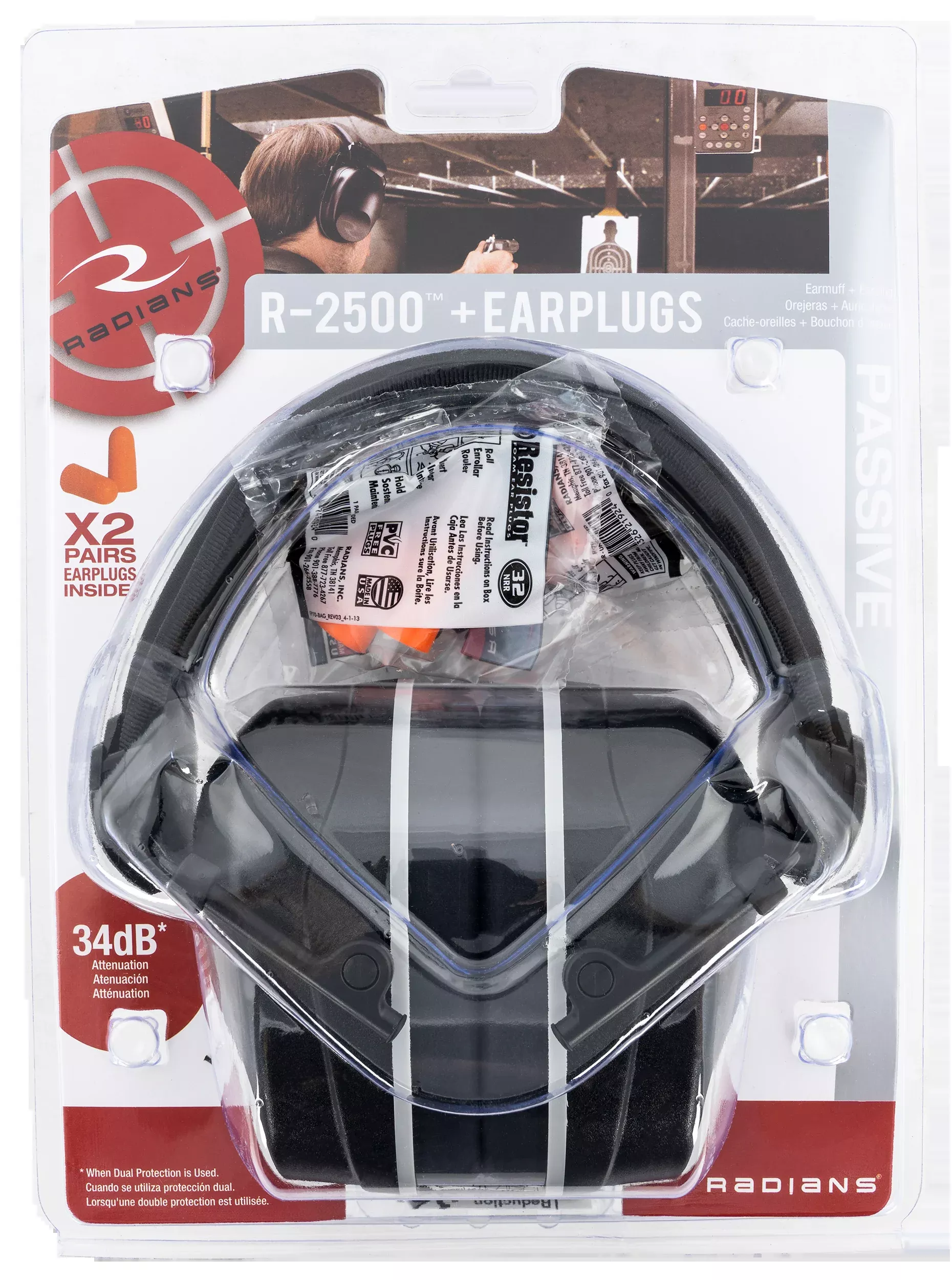 Radians R2500 Ear Muff Nrr 34