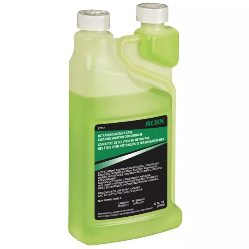 RCBS Ultrasonic/Rotary Case Cleaning Solution Concentrate – 32 oz. for Brass Cases