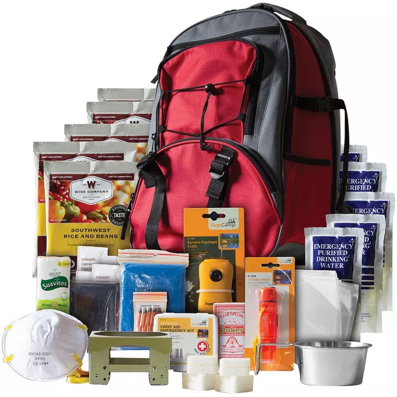 READYWISE 5 Day Survival Backpack in Red – Compact Emergency Food Storage and Gear Pack