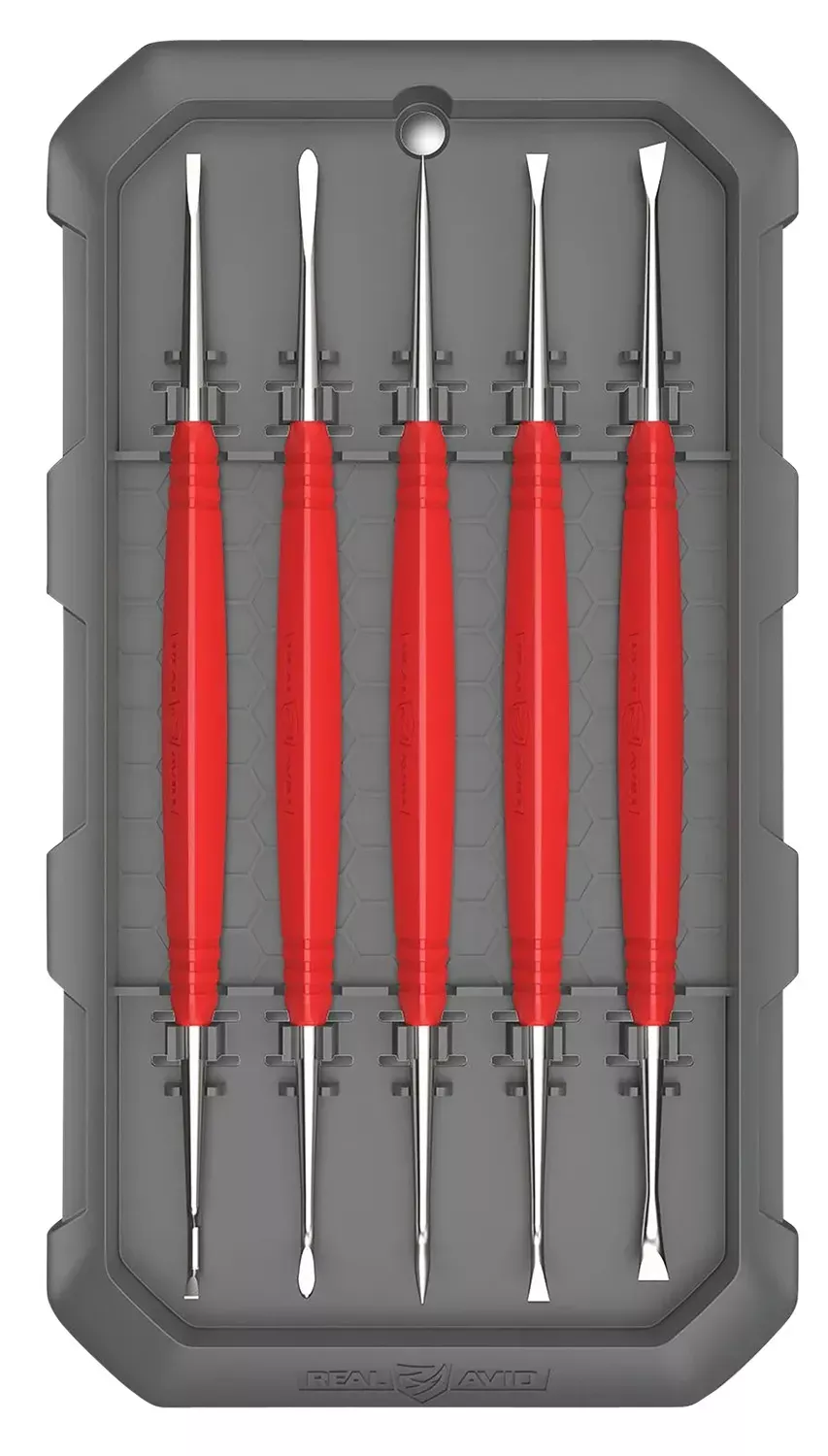 Real Avid Accu-Grip Steel Picks Double Sided Red Rubber Grips (5 Pieces)