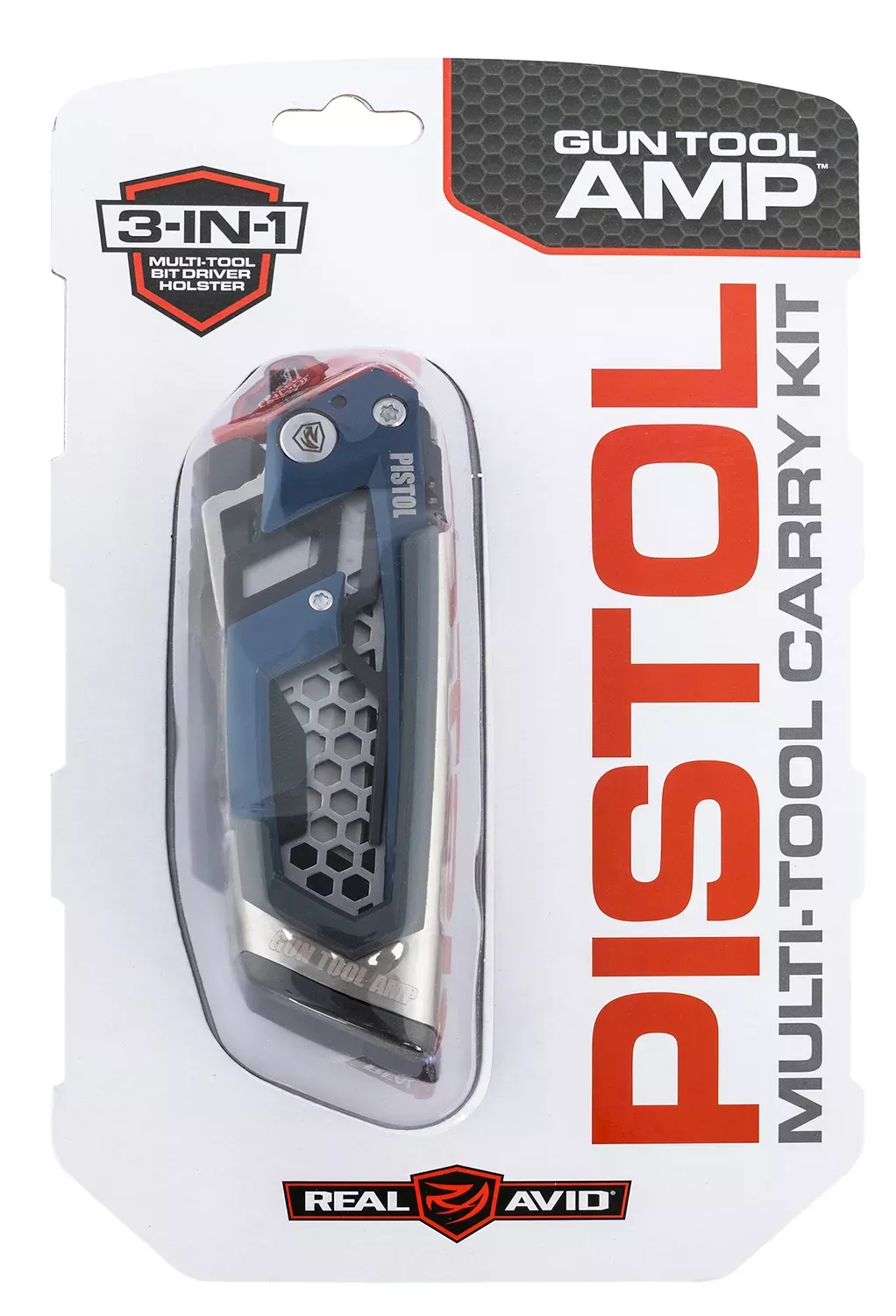 Real Avid Gun Tool Amp-Pistol Black/Silver Stainless Steel Folding Multi-Tool for Pistol