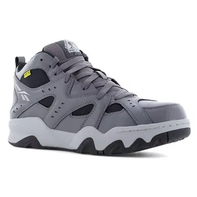 REEBOK Men's ATR Decimator Gray/Black Mid Cut Work Sneakers with Internal Metatarsal Guard (RB9421)