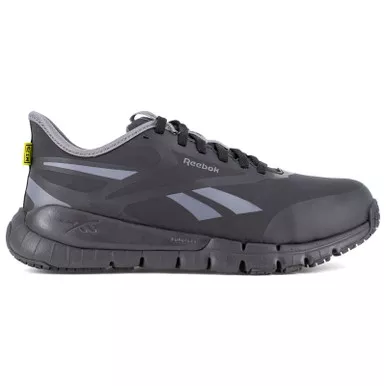 REEBOK Women's Flex Trainer Composite Toe Internal Met Guard Black Work Shoes w/ Elevated Ease On/Off (RB524)