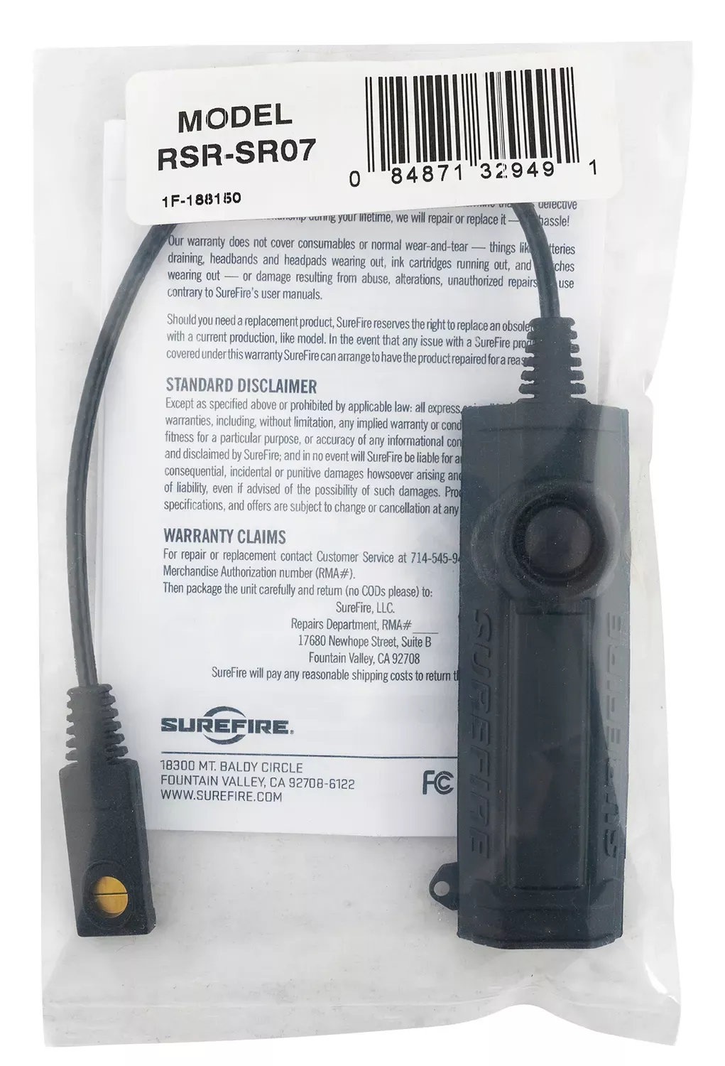 Remote Switch Rifle Pressure Switch Assembly For XVL2 WeaponLight