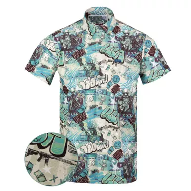 RETRO RIFLE Men's Liberty Drip Patina Button Down Shirt (51149701)
