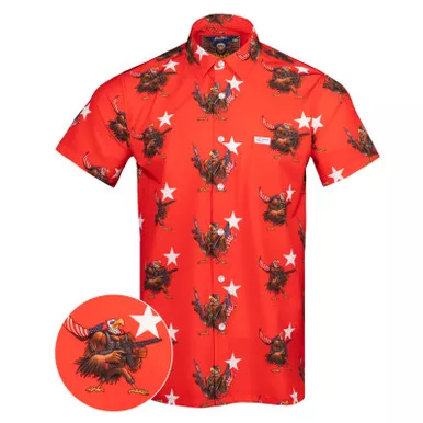 RETRO RIFLE Men's Murican Muscle Red Button Down Shirt (22631801)