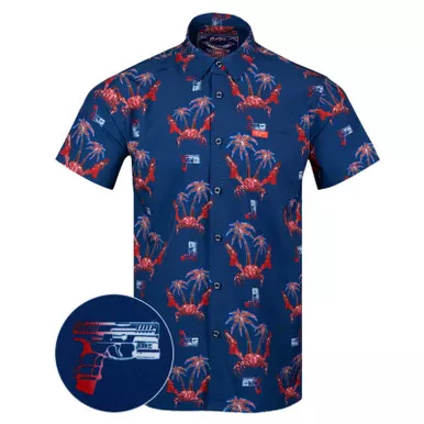 RETRO RIFLE Men's Synth Crab Patriotic Button Down Shirt (32317991)