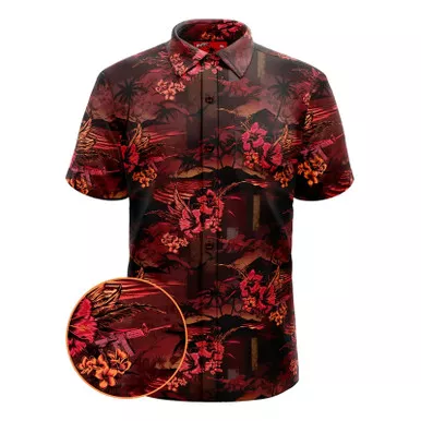RETRO RIFLE Shadow Hawaiian Short Sleeve Shirt (82297286)