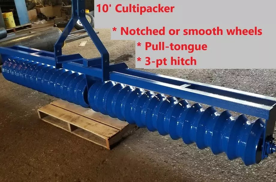 Ripping It Outdoors 10′ Cultipacker | Width 120″ | 40–60+ HP | 3-Point OR Pull Type OR Quick Attach | For Tractors
