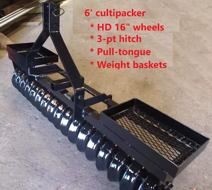 Ripping It Outdoors 6′ Cultipacker | Width 72″ | 25–40+ HP | 3-Point OR Pull Type OR Quick Attach | For Tractors