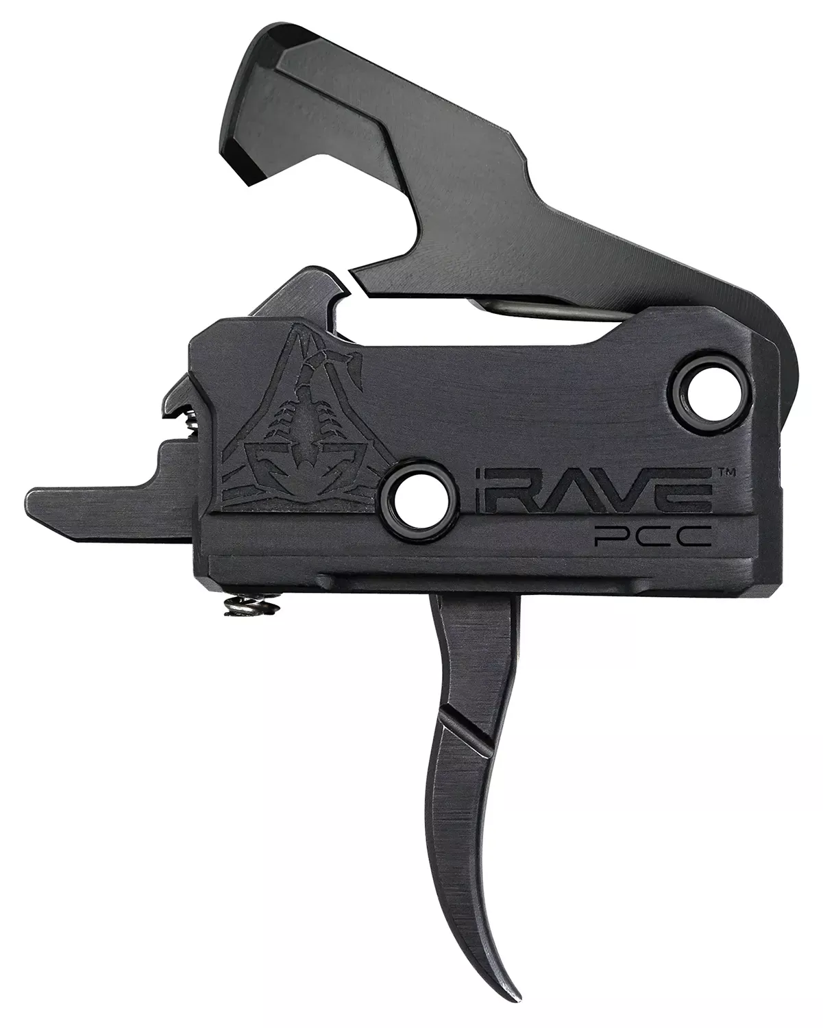 Rise Armament Rave Pistol Caliber Carbine Single-Stage Curved Trigger with 3.50 lbs Draw Weight & Black Nitride Finish for AR-Platform