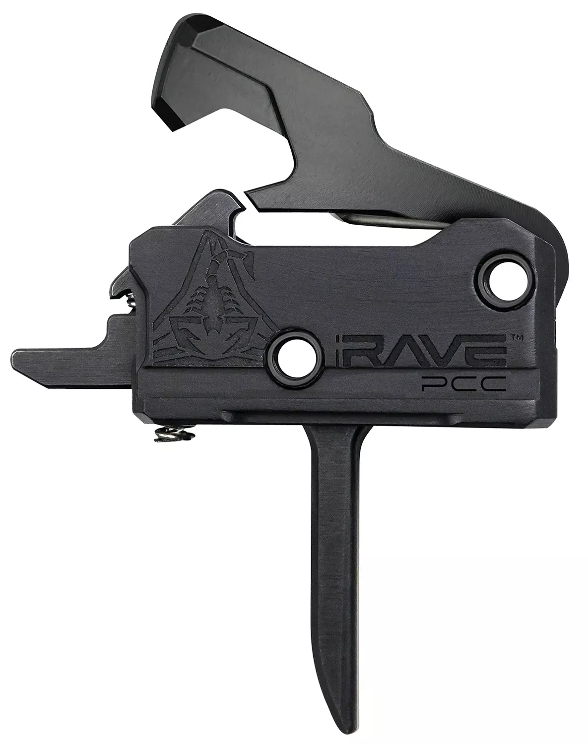 Rise Armament Rave Pistol Caliber Carbine Single-Stage Flat Trigger with 3.50 lbs Draw Weight & Black Nitride Finish for AR-Platform