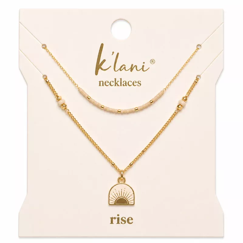 Rise Gold & Cream Sunrise Necklace Set