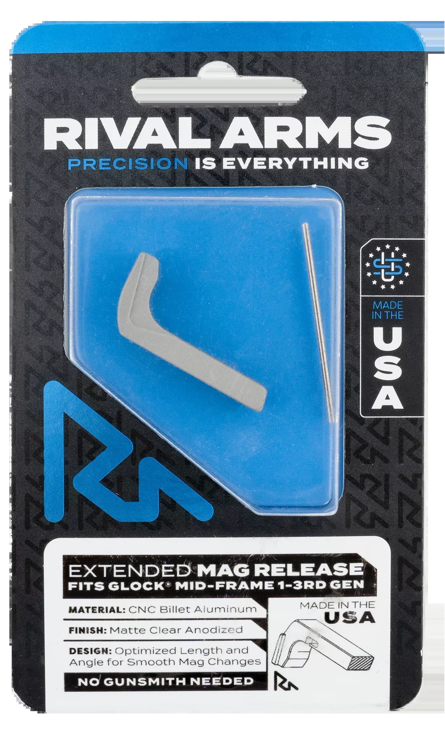 Rival Arms Magazine Release, Rival Ra72g001dMag Release Ext Glock Gen3 Stl