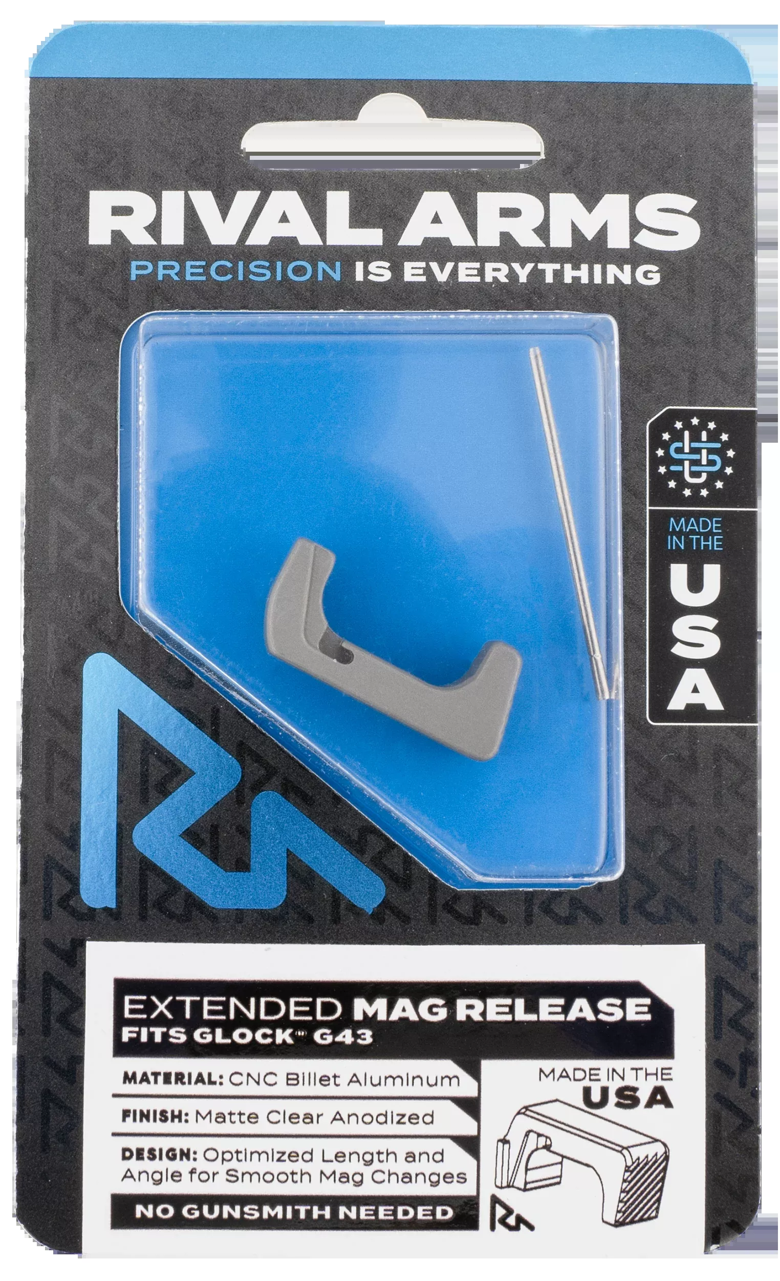 Rival Arms Magazine Release, Rival Ra72g003dMag Release Ext G43 Stl