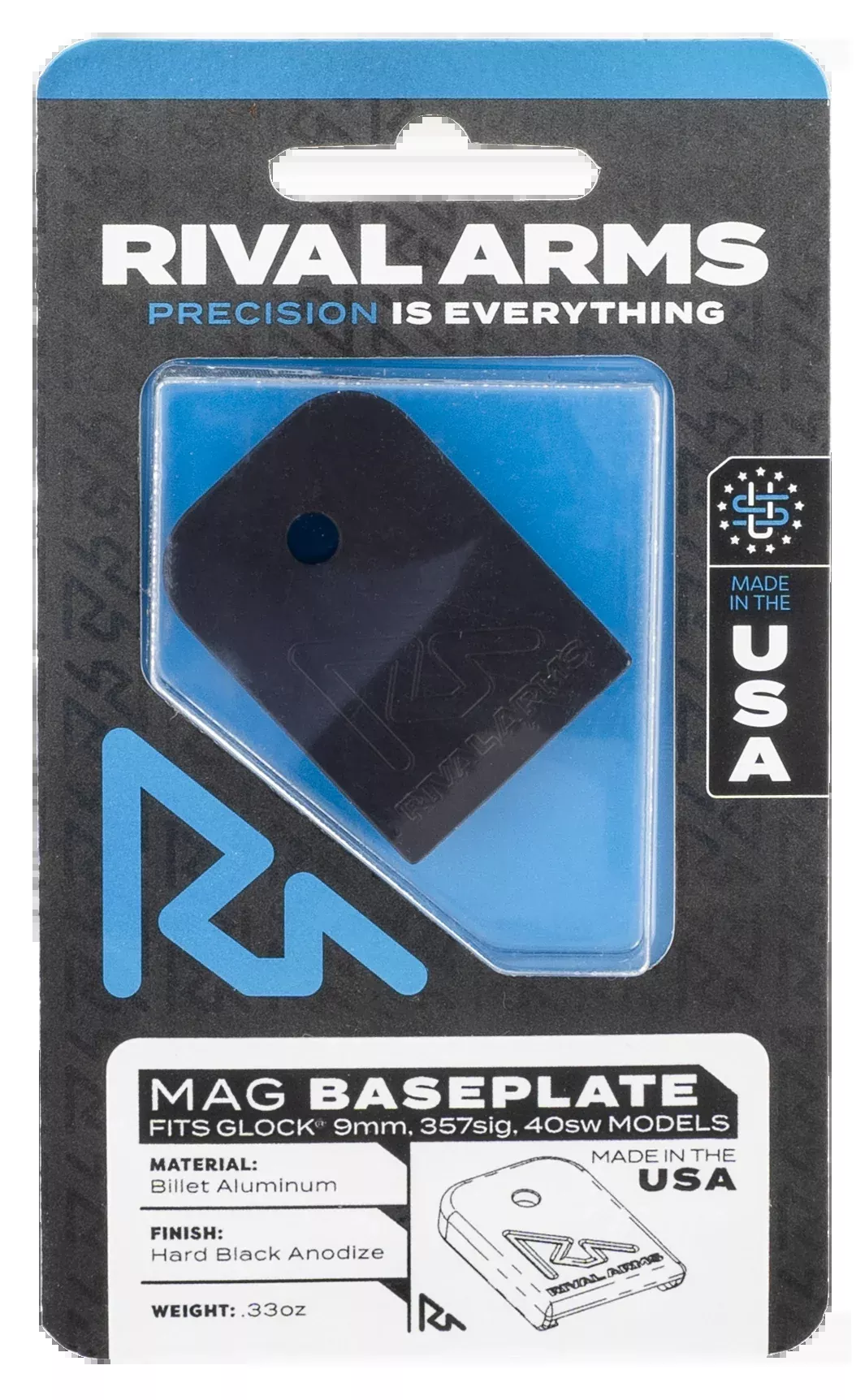 Rival Arms Slide Back Cover - Plate For Glock Gen 3/4 Black!