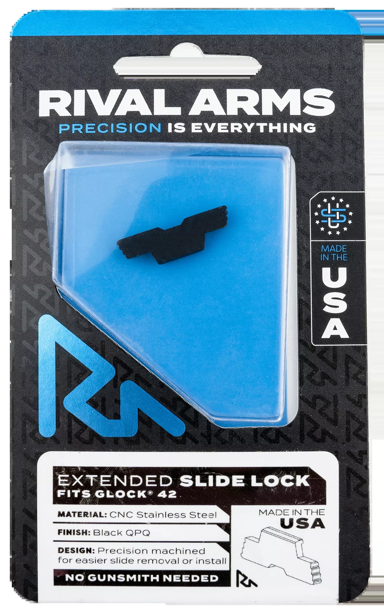 Rival Arms Slide Lock, Rival Ra-ra80g004a Slide Lck Ext Glk 42 Blk