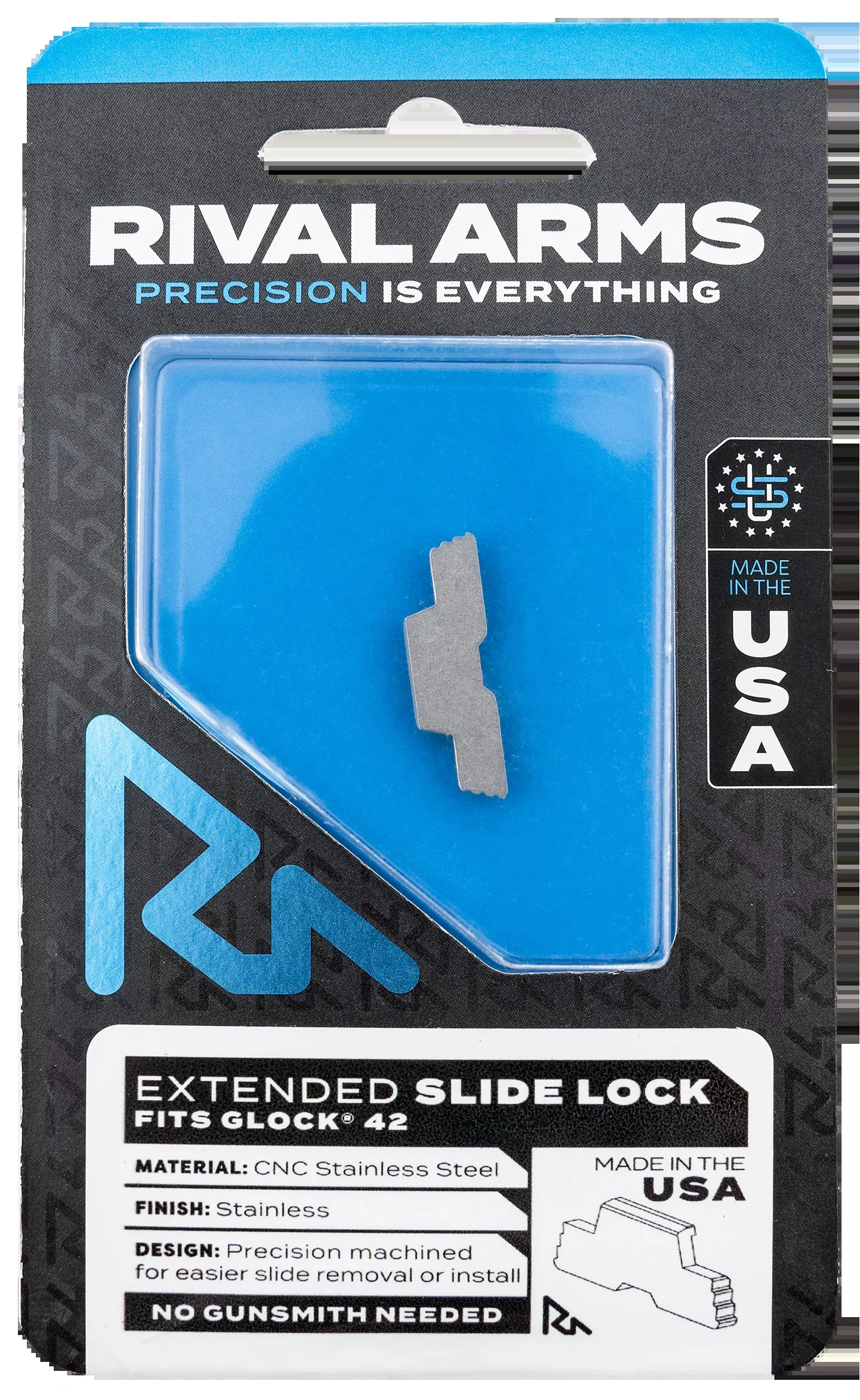 Rival Arms Slide Lock, Rival Ra-ra80g004d Slide Lck Ext Glk 42 Ss
