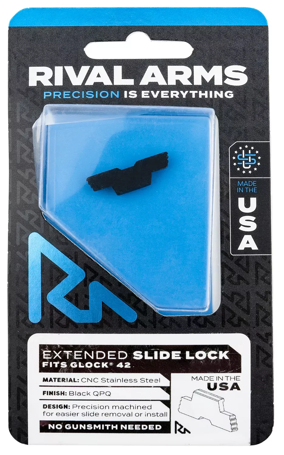 Rival Arms Slide LockExtended Black QPQ for Glock 42