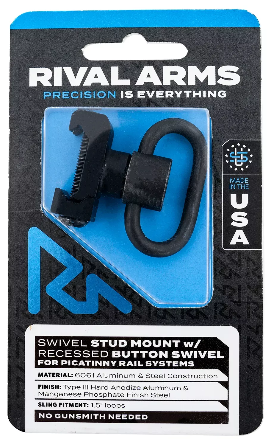 Rival Arms Swivel Stud Mount 1.5″ Recessed Button Steel Swivel