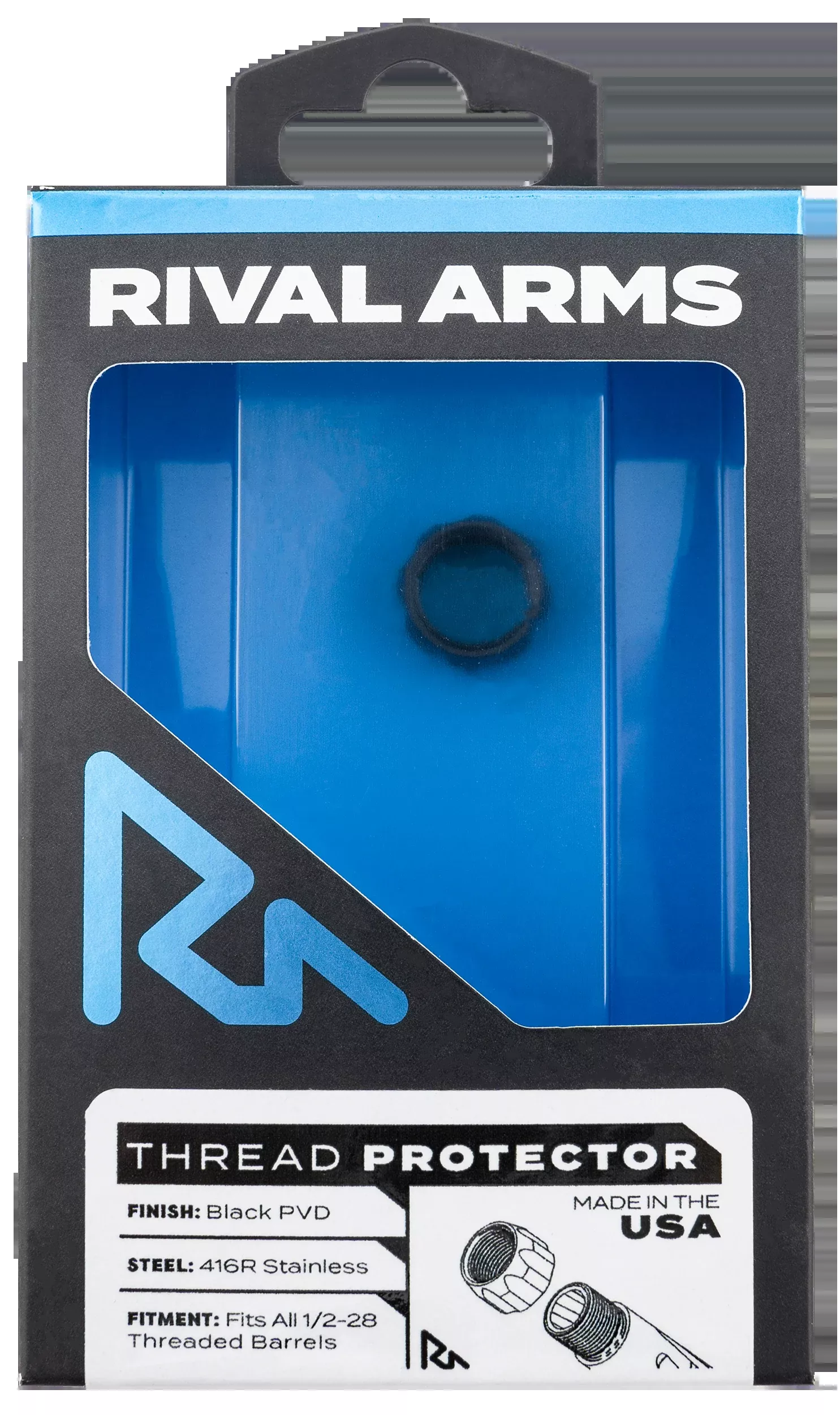 Rival Arms Thread Protector, Rival Ra-ra300001a Thrd Prtctr 9mm 1 2-28 Flt Blk