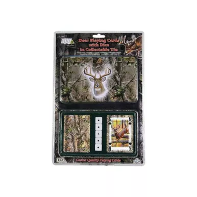 River's Edge Products Realtree Deer Playing Card With Dice Tin 2 Pack