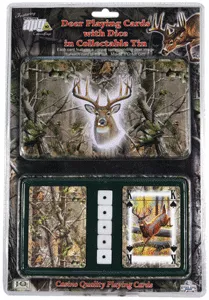 Rivers Edge Cards & Dice Tin – Whitetail Deer Theme