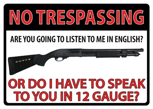 Rivers Edge Sign 12″x17″ 12ga – No Trespassing Tin