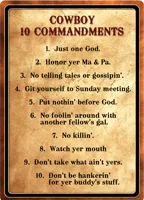 Rivers Edge Sign 12″x17″ – “cowboy 10 Commandments”