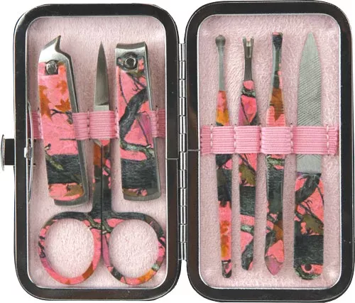 Rivers Edge Womens 7-piece - Manicure Set Pink Camo