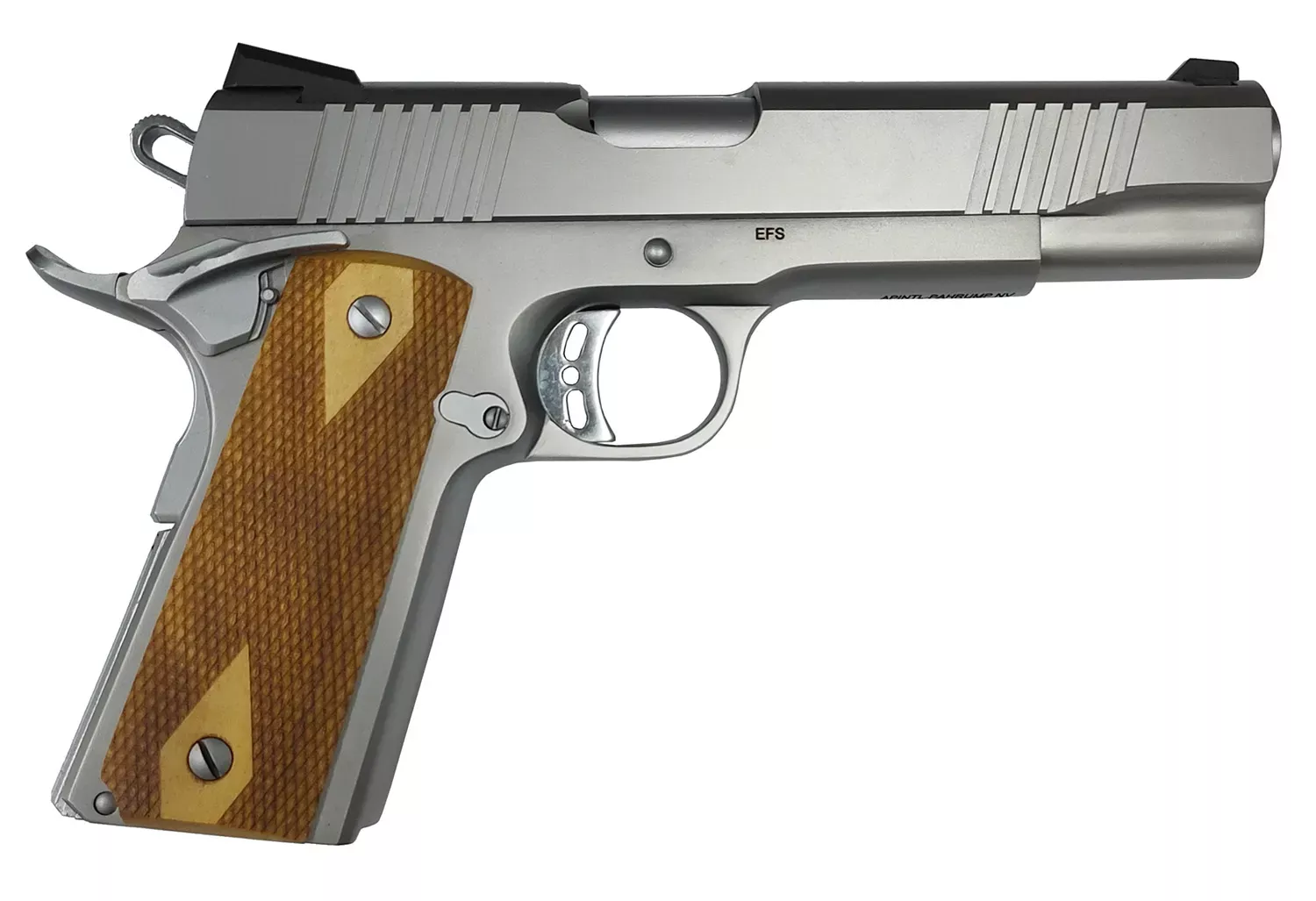 Rock Island Rock 10mm 8+1 5" Barrel Front/Rear Serrations Lightened Trigger/Hammer Ambi Safety Wood Grips Stainless SAO 56865