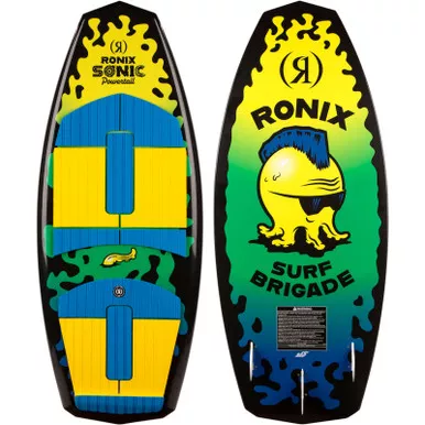 RONIX Kid's Powertail Sonic 3'9" Yellow/Green Squidhawk Wakesurf Board (252401)