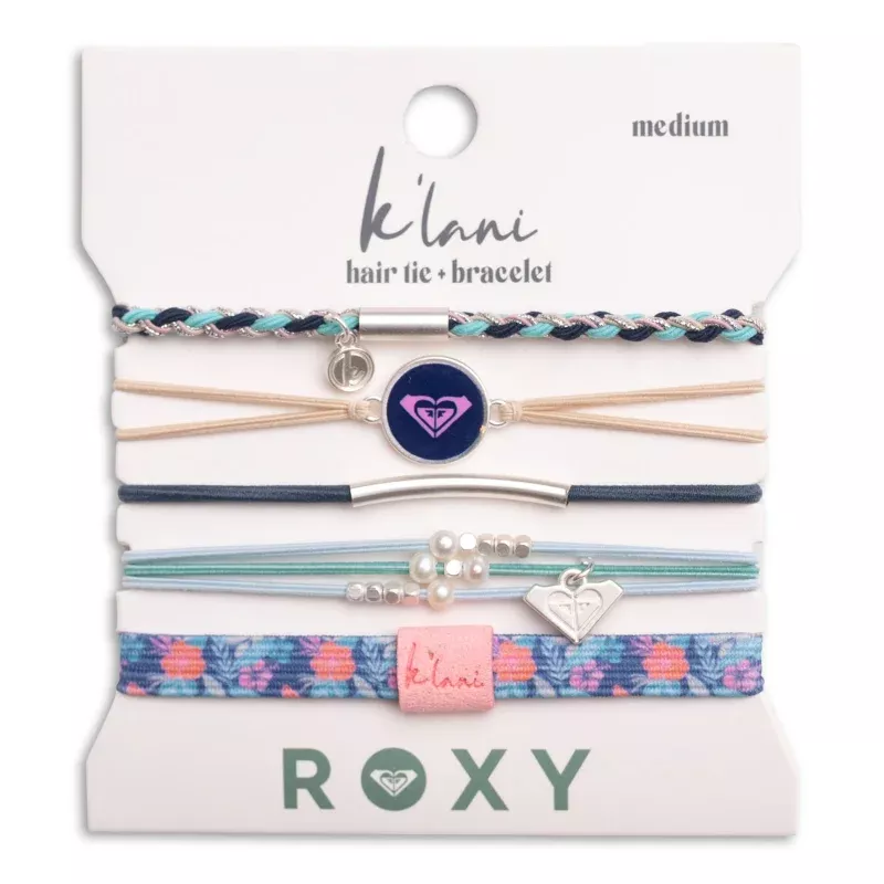 Roxy Ocean Bloom Tropical Blues Hair Tie Bracelets