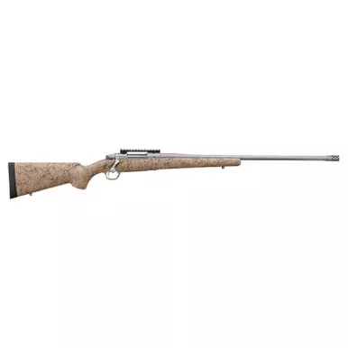 Ruger 57154 Hawkeye FTW Hunter Full Size 308 Win 4+1 22" Matte Stainless Steel Threaded Barrel, Picatinny Rail Stainless Steel Receiver, Speckled Tan/Black HS Precision Synthetic Stock