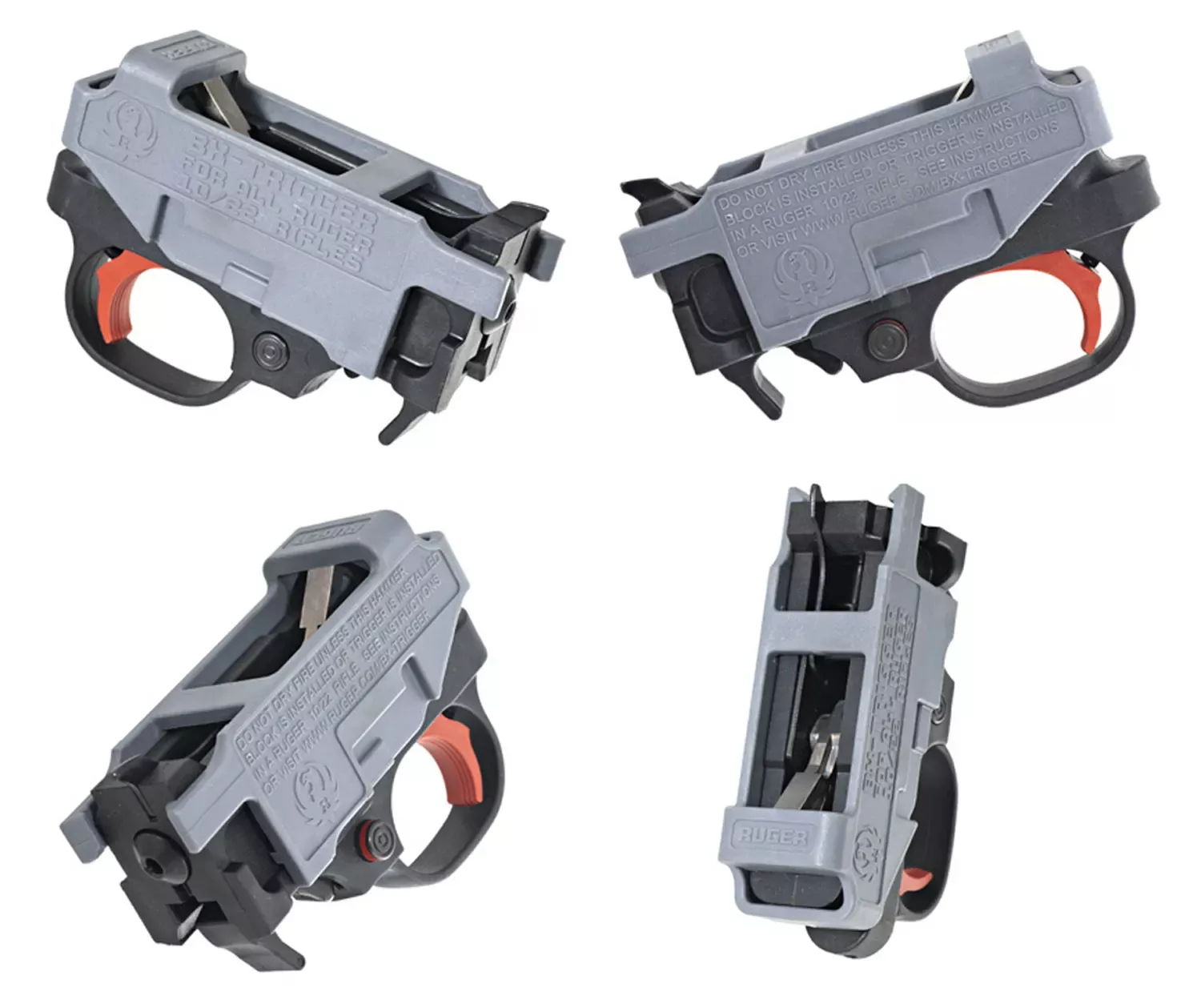 Ruger BX TriggerCurved Trigger with 2.75 lbs Draw Weight & Red Finish for Ruger 10/22, 22 Charger